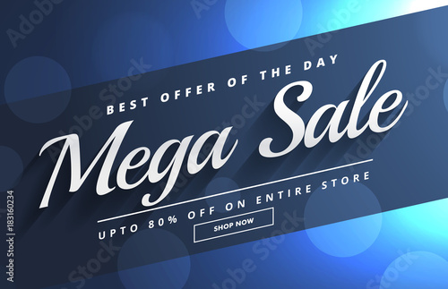 beautiful mega sale bokeh banner template design