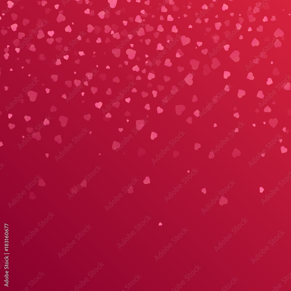 Hearts confetti on red background. Vector illustration Hearts confetti on red background. Vector illustration