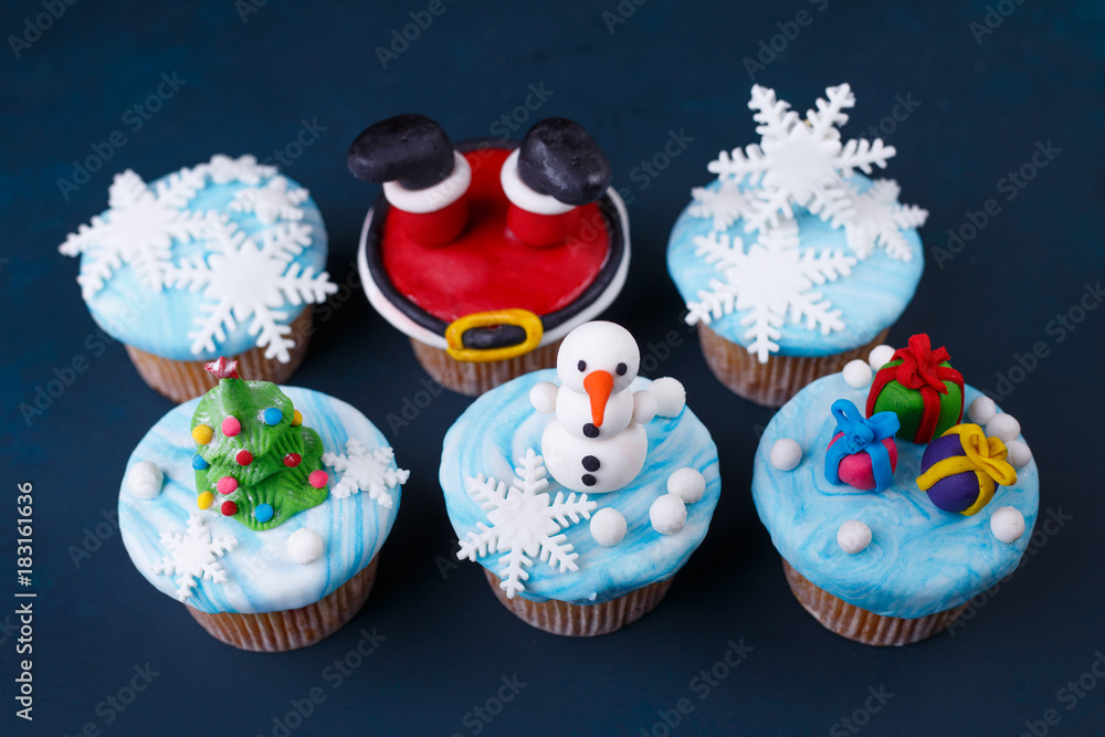 Fotografie Merry Christmas and Happy New Year sweets set