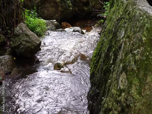 Water flows in streams