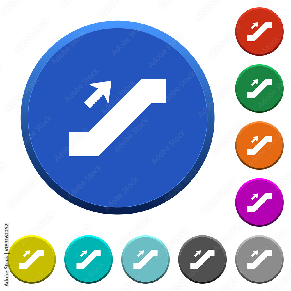 Escalator up sign beveled buttons Escalator up sign beveled buttons
