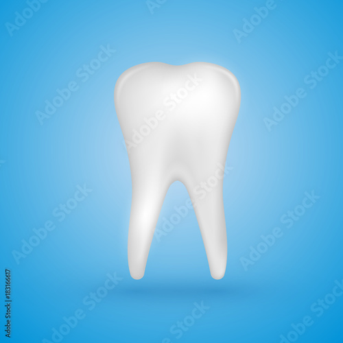 Realistic Tooth Poster.