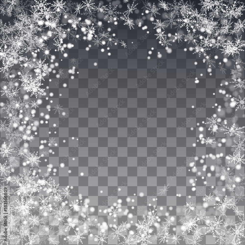 Falling snow on a transparent background. Vector illustration 10 EPS. Falling snow on a transparent background. Vector illustration 10 EPS.