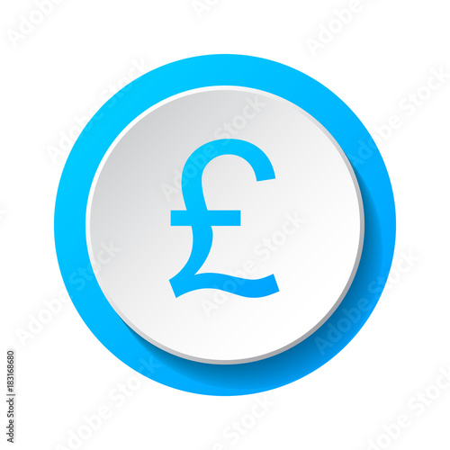 British pound - 3d icon isolated on white background. Vector.