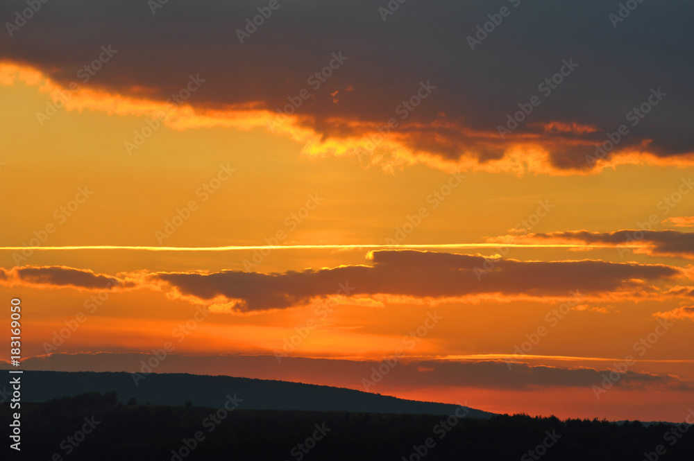 Beautiful dramatic sunset - soft selected focus