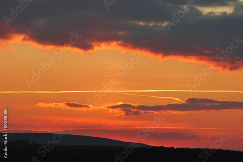 Beautiful dramatic sunset - soft selected focus