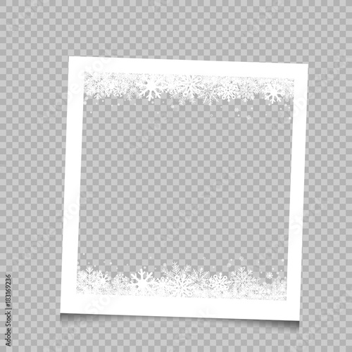 Square frame Christmas snow