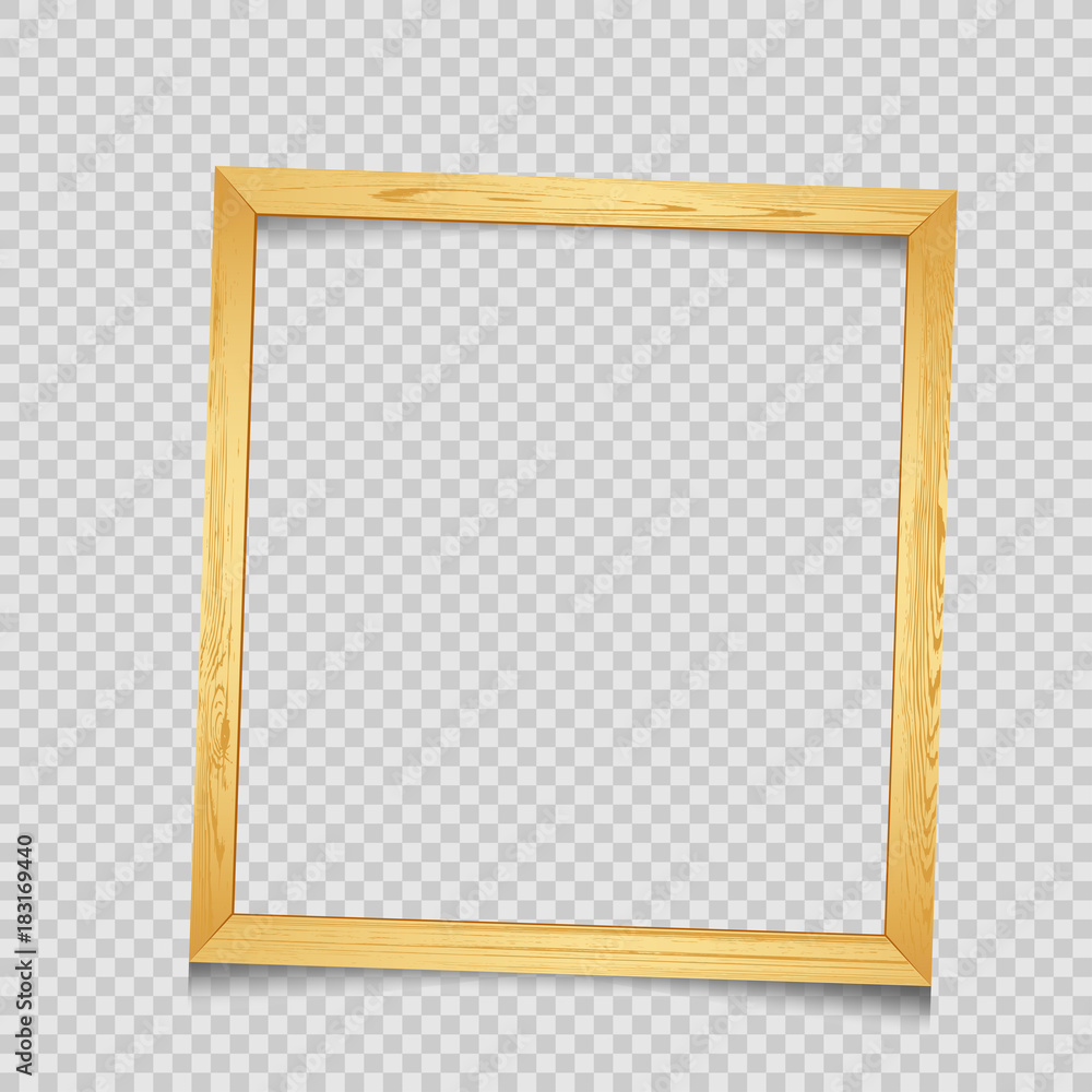 Fototapeta Wooden square frame transparent background