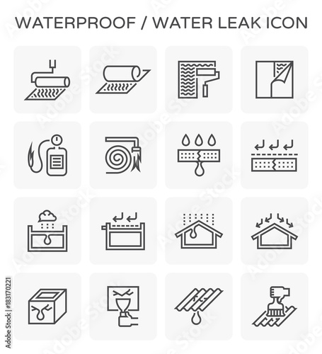 waterproof water leak icon