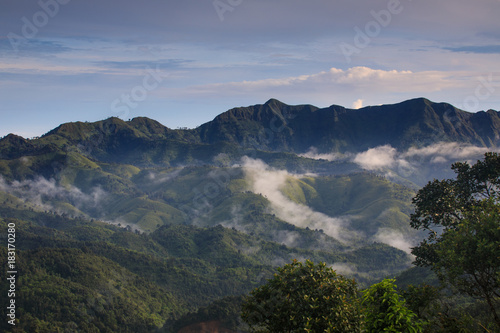 Landscape sea of mist in Kanchanaburi province  border of Thailand and Myanmar. © Nakornthai