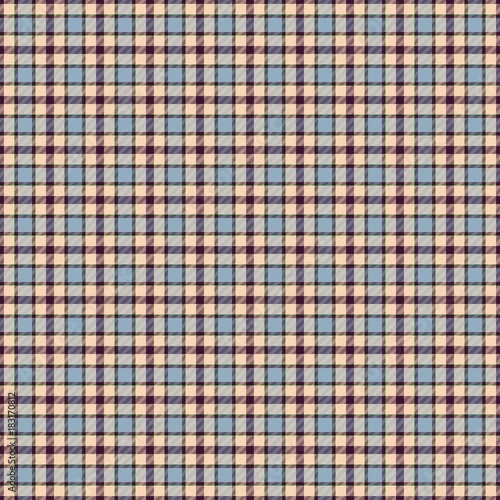 Tartan seamless blue and beige square checkered design