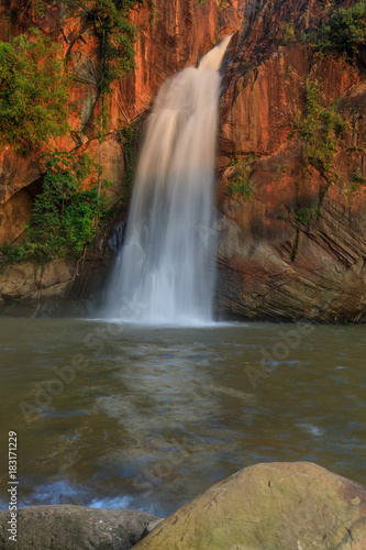 Chattrakan waterfall  Beautiful waterwall in Chattrakan nationalpark  Pitsanulok province  ThaiLand.