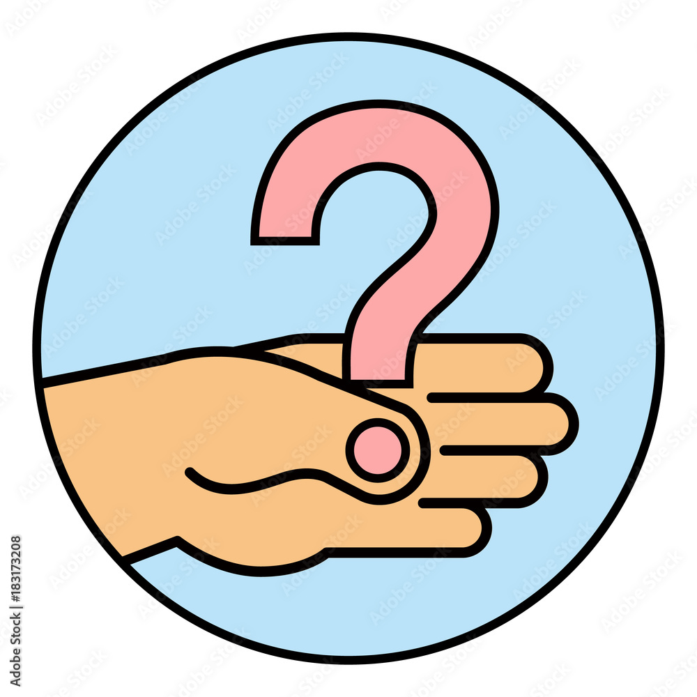 Hand hold the question mark Hand hold the question mark