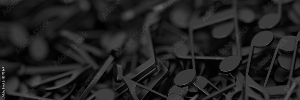 Fototapeta premium Nieskończone nuty, sztuka i muzyka renderowania 3d koncepcyjne tło