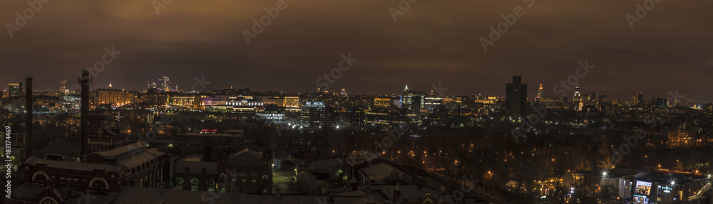 Night view of the city of Moscow