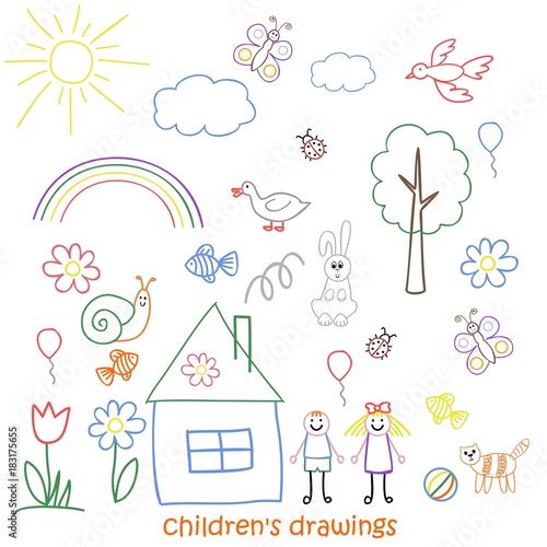 Wallpaper Mural Collection of Children Drawings Torontodigital.ca