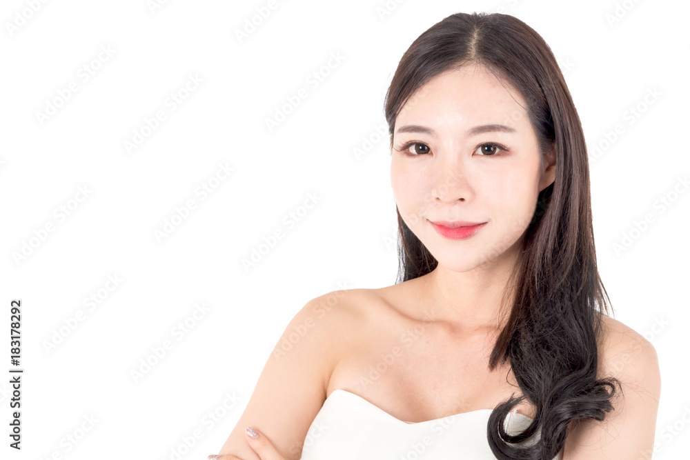 Beautiful woman beauty health care.beauty and spa.perfect fresh skin isolated on white background Beautiful woman beauty health care.beauty and spa.perfect fresh skin isolated on white background