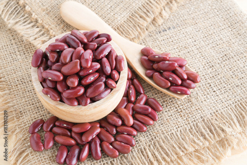 red-beans in wood cup