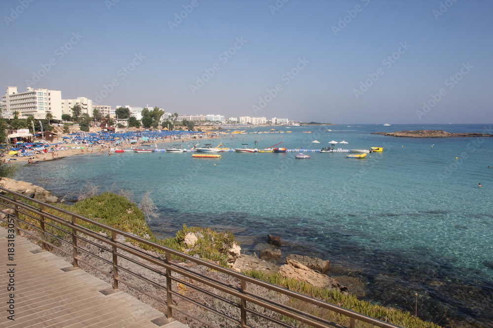 Fototapeta premium Protaras. Tourist beach resort town in Cyprus.