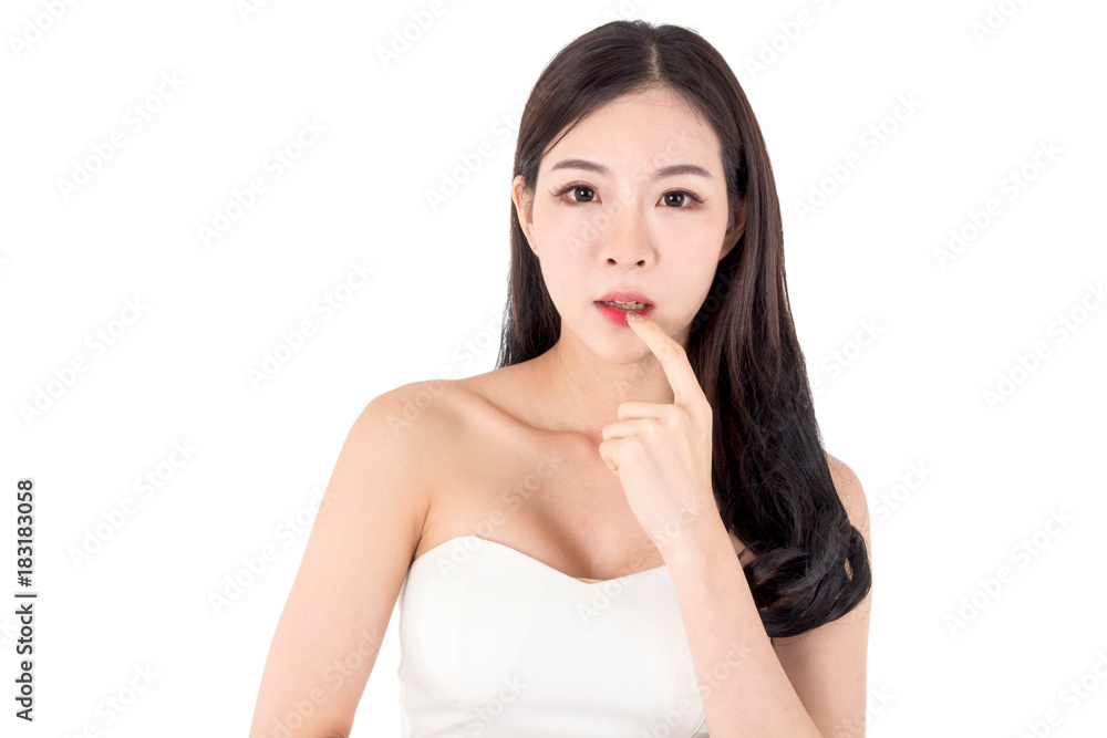 Beautiful woman beauty health care.beauty and spa.perfect fresh skin isolated on white background Beautiful woman beauty health care.beauty and spa.perfect fresh skin isolated on white background