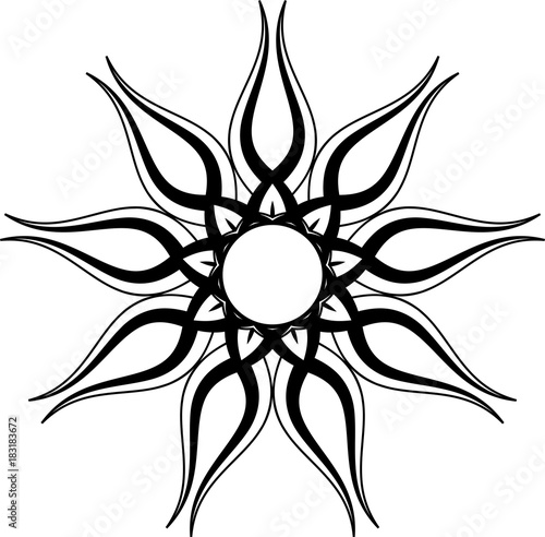 Sun Tribal Tattoo Design