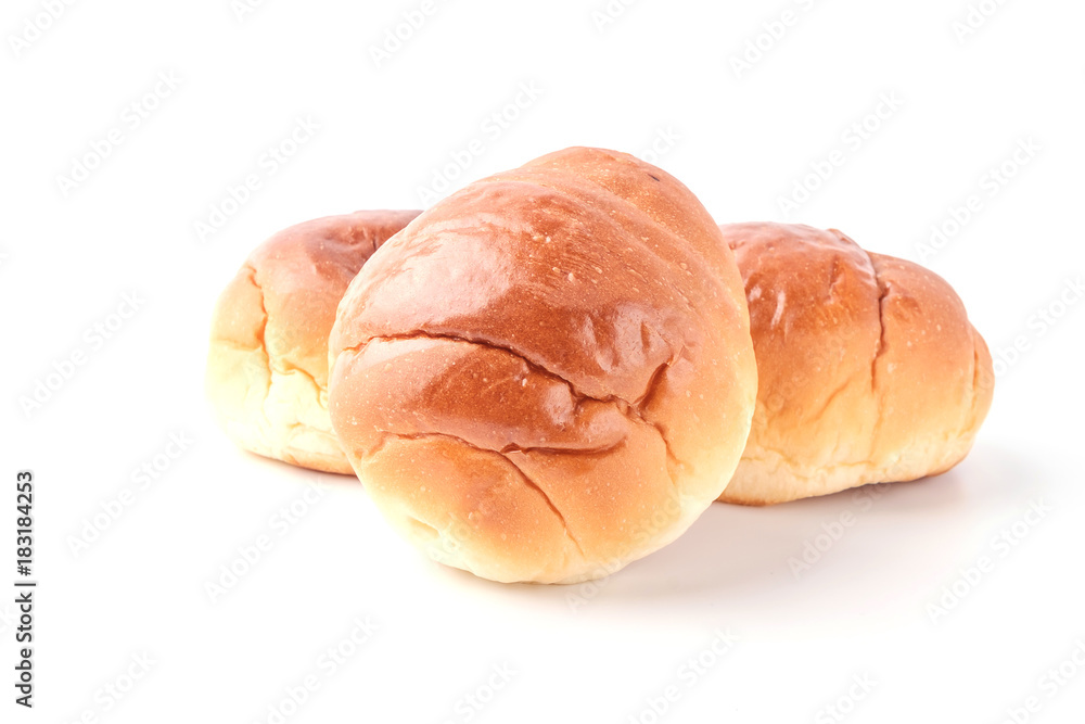 Butter roll on white background Butter roll on white background