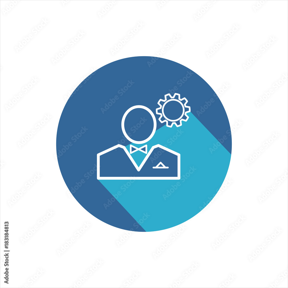 Management vector icon with long shadow.