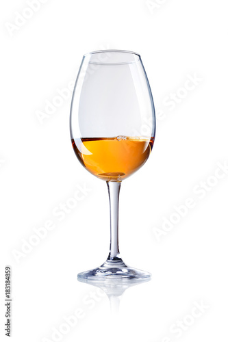 glass of liqueur, brandy , cognac,  isolated