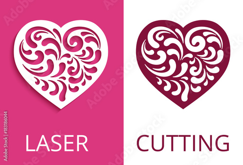 Decorative heart, template for cutting