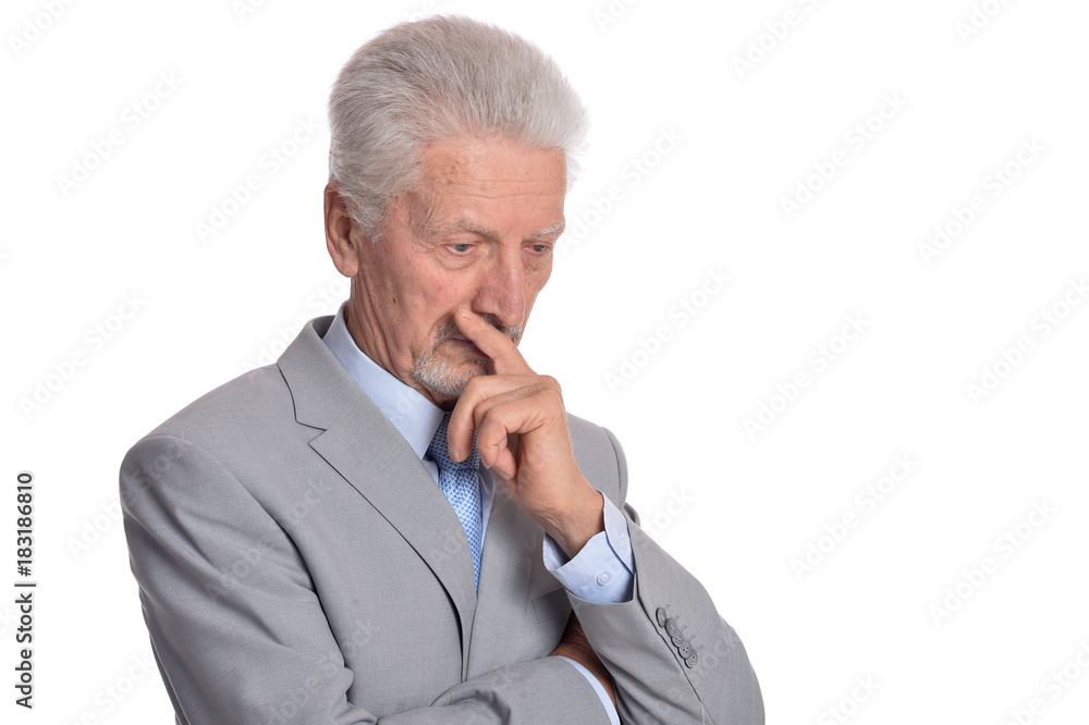 senior man thinking senior man thinking
