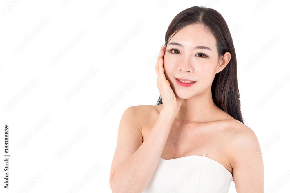 Beautiful woman beauty health care.beauty and spa.perfect fresh skin isolated on white background Beautiful woman beauty health care.beauty and spa.perfect fresh skin isolated on white background