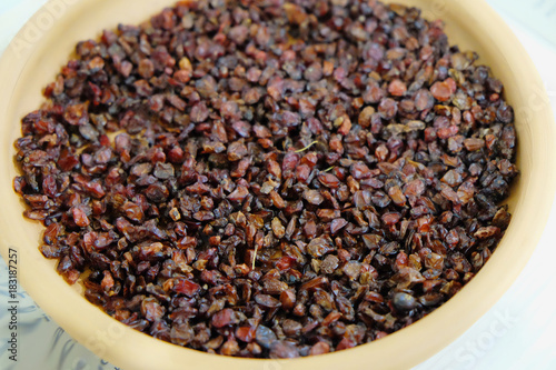 dried red berries of barberry