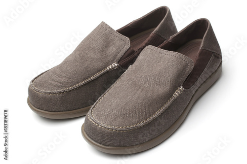 Pair of male textile shoes