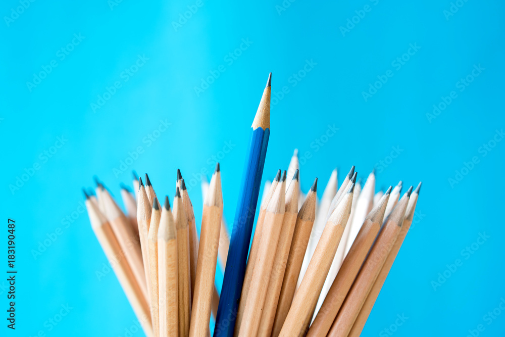 Pencils isolated on blue backgroun Pencils isolated on blue backgroun