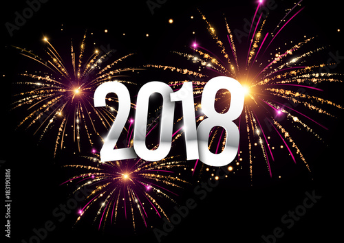 2018 bonne année feux d'artifice