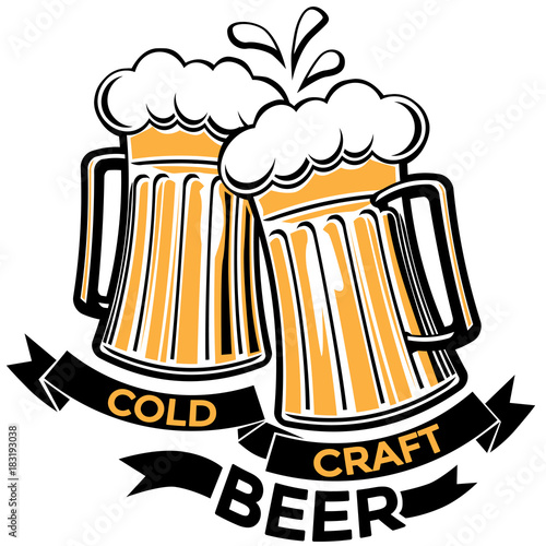 Cold craft beer emblem