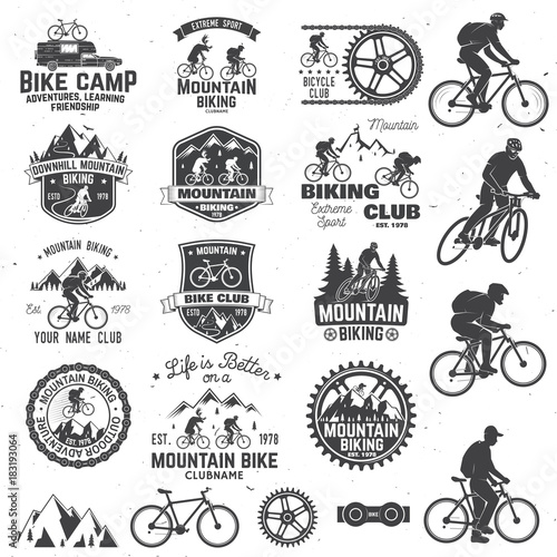 Mountain biking collection. Vector illustration. photo