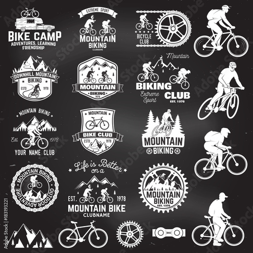 Mountain biking collection. Vector illustration.