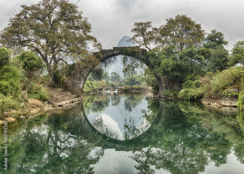 Photography Fuli Bridge on the Yulong River Yangshuo