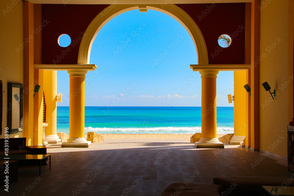 Caribbean Sea, sunny beach Paraiso, Mayan Riviera