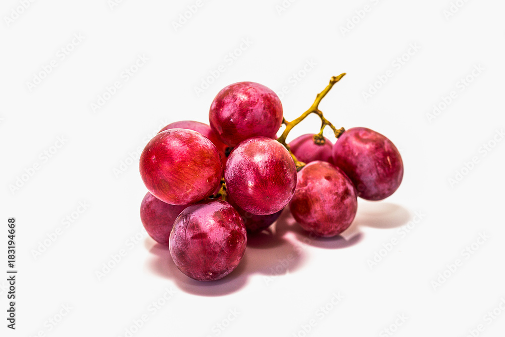 Red grapes cooked on white back ground. Red grapes cooked on white back ground.