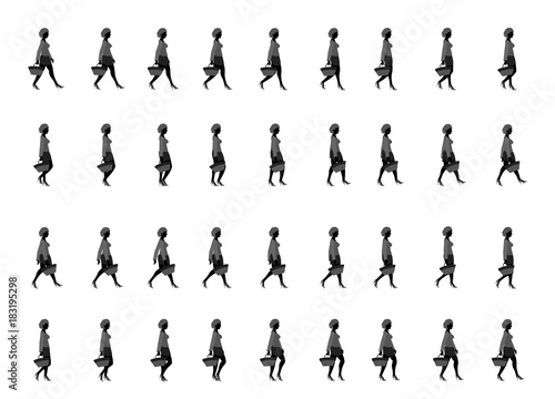 shopping girl walk cycle,  Animation sprite sheet, sprites, Loop animation