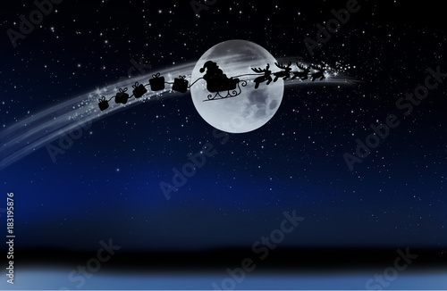 Weihnachtsmann mit Schlitten