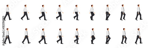 business man walk cycle sprite sheet, Animation frames, silhouette, Loop Animation