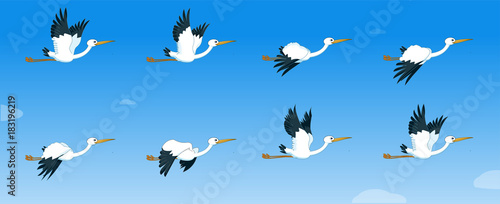 storks Flying Animation sprite sheet, Animation, Bird flying animation frames,  Silhouette
