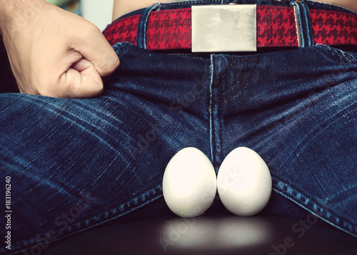 White eggs - a symbol of man's balls photo