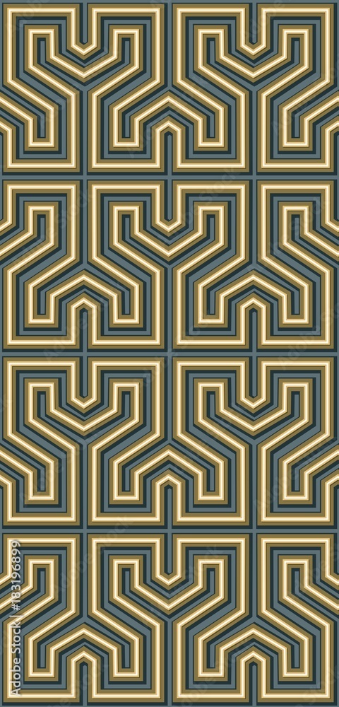 Abstract seamless pattern of straight lines and angles in a maze