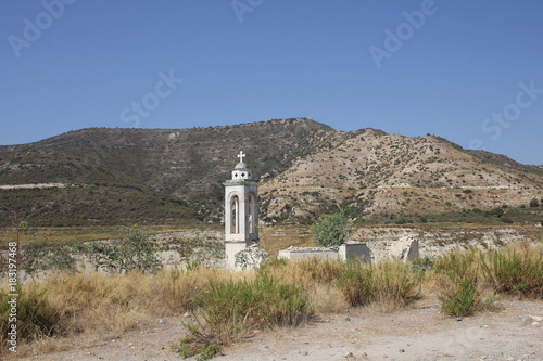 Old ruined Christian Church of stone in the mountains of Cyprus