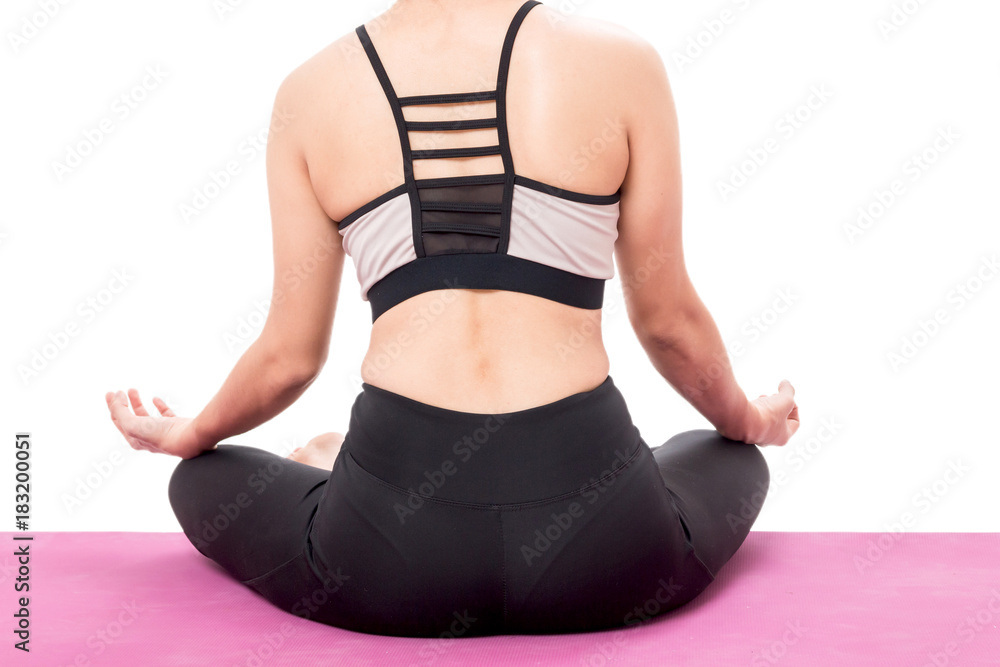 Obraz premium Woman practicing yoga isolated on white background