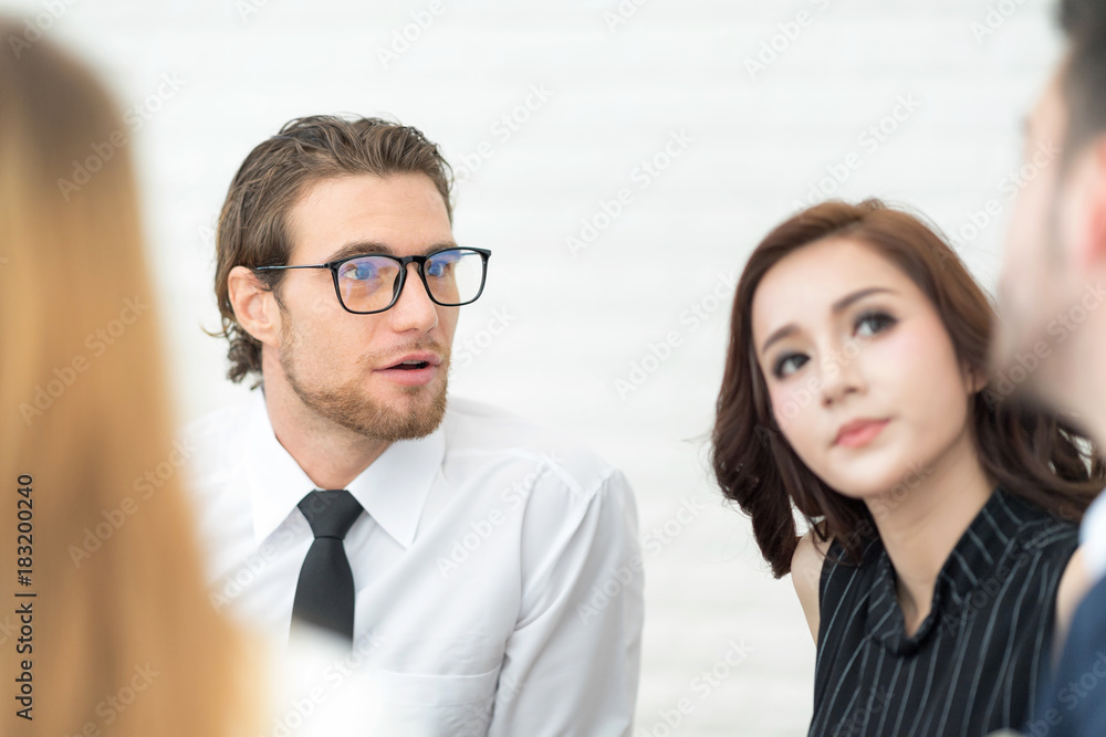 Group of People Meeting and Discuss in Coffee shop, Freelance Work Style Group of People Meeting and Discuss in Coffee shop, Freelance Work Style